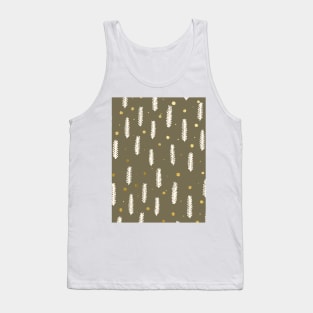 Christmas branches and dots - kraft and gold Tank Top